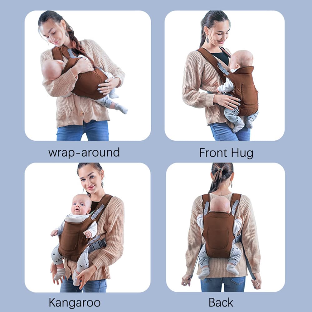 Babytrage Neugeborene Ab Geburt,Tragetuch Baby Neugeboren,Babytrage Ab Geburt,4-in-1 Babytrage mit 4 Tragepositionen,Einfach zu Tragen Gesicht in Gesicht nach für Säuglinge und Kleinkinder