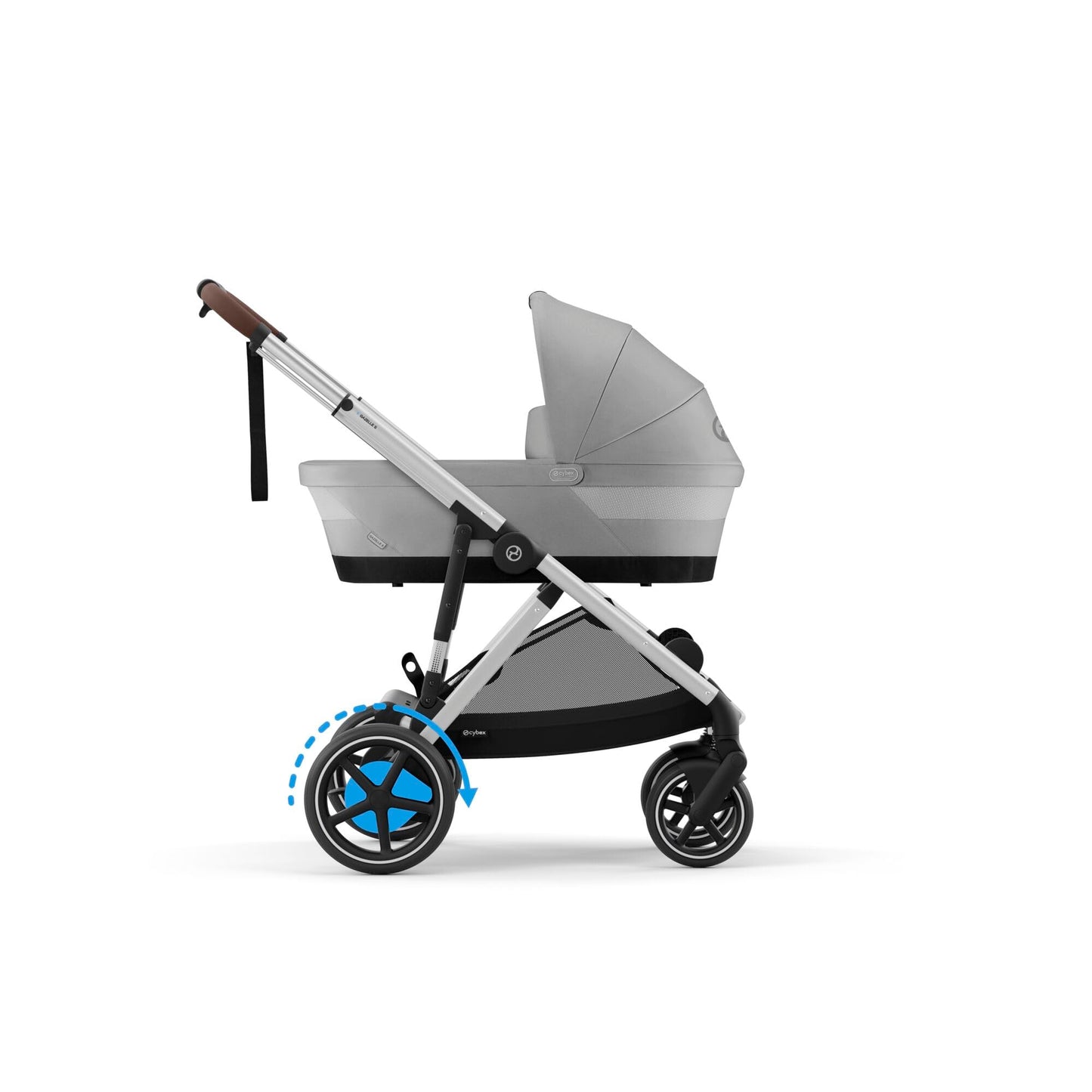 CYBEX Gold Kinderwagen e-GAZELLE S, Ab Geburt bis ca. 4 Jahre, Max. 22 kg (Single-Modus) / 2x 22 kg (Duo-Modus), All-in-1-System mit E-Antrieb und 20+ Konfigurationen, Stone Grey