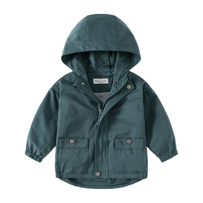 Volunboy Baby Hooded Jackets, Boys Long Sleeve Windproof Coat Cartoon Print Jackets
