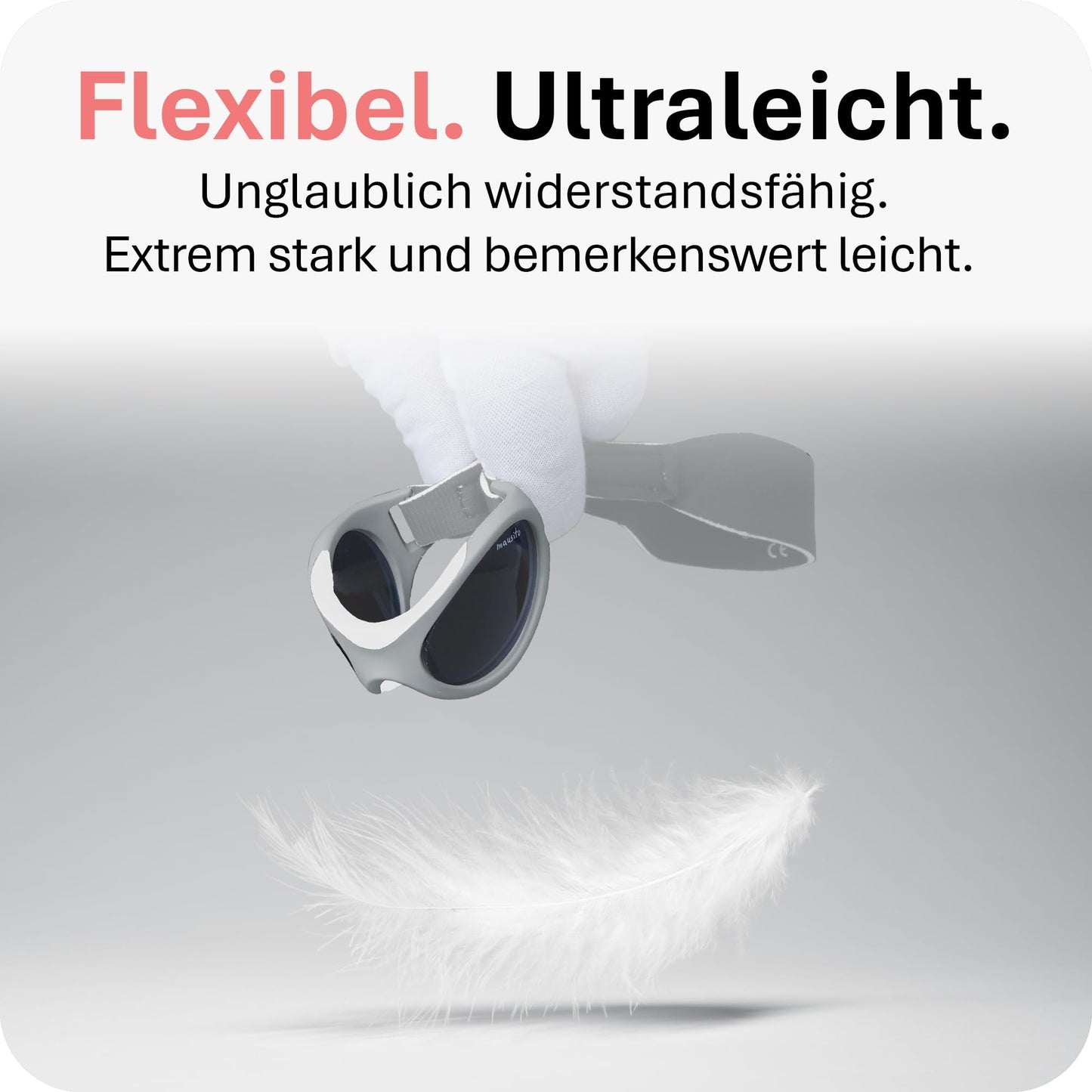 Mausito BABY Sonnenbrille 0-18 Monate Mädchen I VERGLEICHSSIEGER Sonnenbrille Baby 100% UV-Schutz I BIEGSAM & verstellbares Band I Schadstofffrei I Europäisches Design für Kinder gemacht