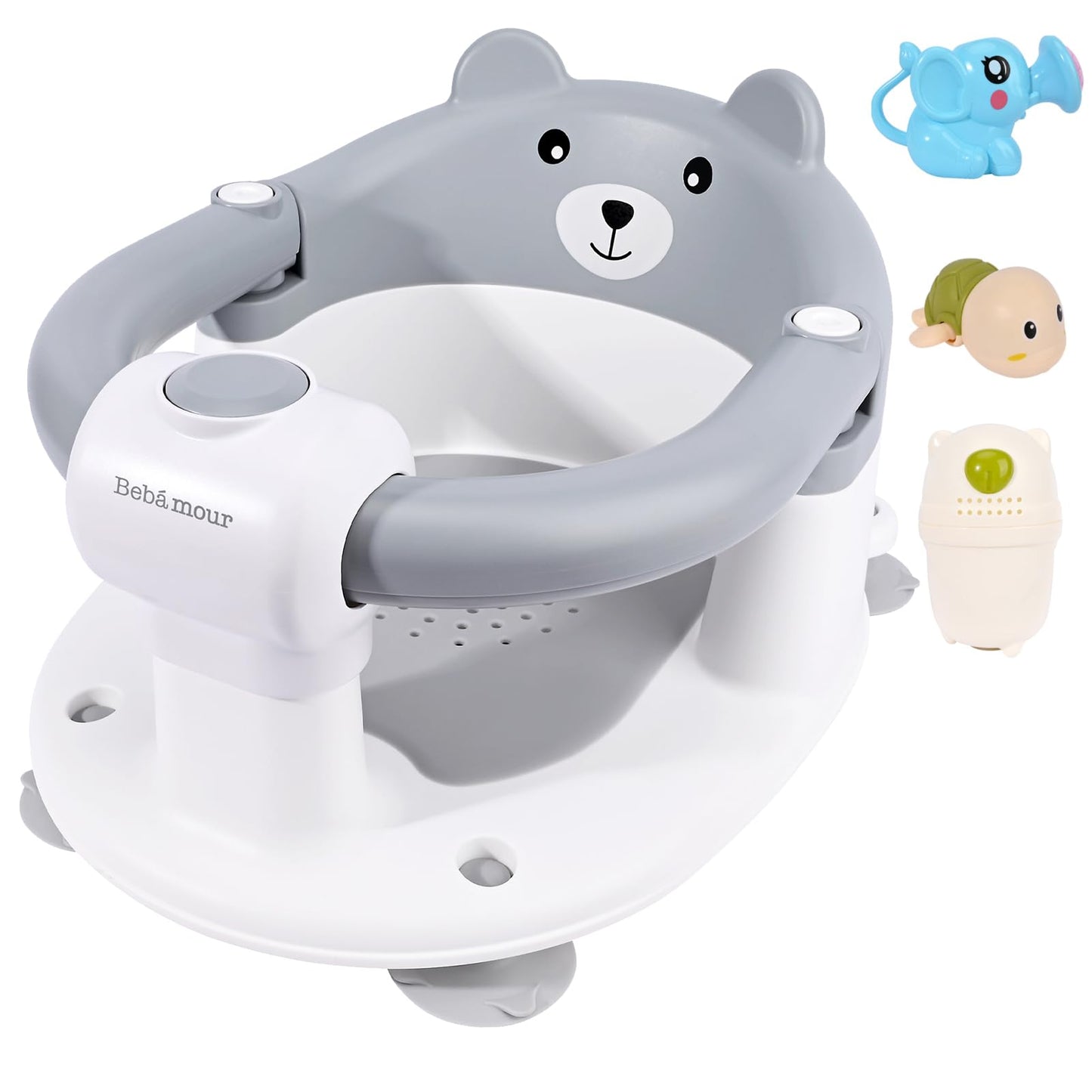Bebamour Baby Bath Seat 6 Months + Child Bathtub Non-Slip Bath Chair, Water Jug