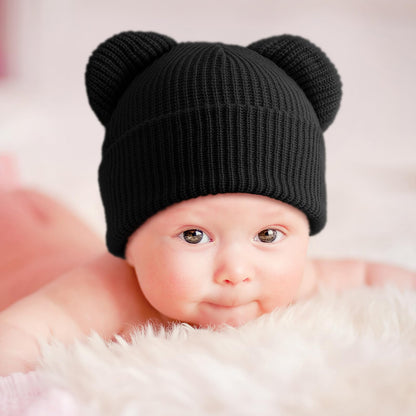 DRESHOW Toddler Beanie Baby Winter Hats Baby Soft Knitting Cute Bear Ears Hat for Boys Girls Warm Hat Hats for 0 Months - 24 Months 
