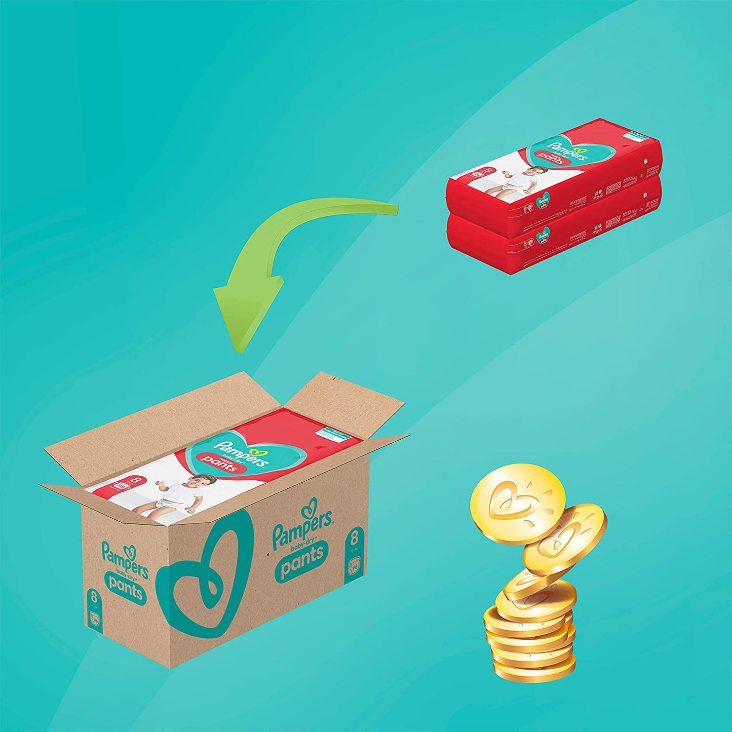 Pampers Baby-Dry Pants Größe 6, 138 Windeln, 13kg-19kg, 360° Passform hilft, Auslaufen zu verhindern