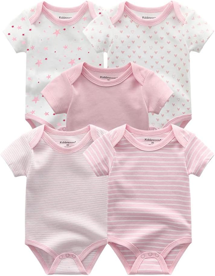 Kiddiezoom Baby-Body, Hose, Kleinkinder-Einteiler, Bekleidungs-Sets für Jungen und Mädchen aus Baumwolle, Mützen, Kratzfäustlinge