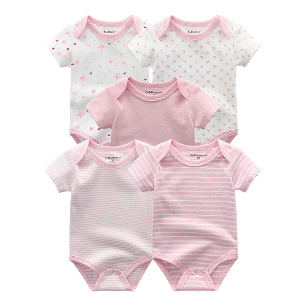 Kiddiezoom Baby-Body, Hose, Kleinkinder, Einteiler, Kleidung, Set, Outfits, für Jungen und Mädchen, Baumwollkappen, Kratzfäustlinge