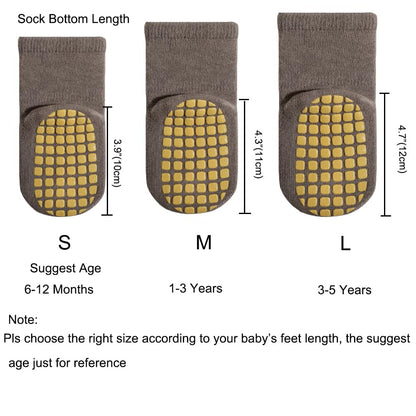 Rutschfeste Socken für Baby Mädchen Jungen 5 Paar Kinder Anti Rutsch Socken Sportsocken Stoppersocken