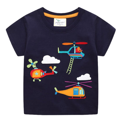 Unisex Baby T-Shirt Baumwolle Süß Karikatur Tier Muster Tops für 1-7 Jahre Alt