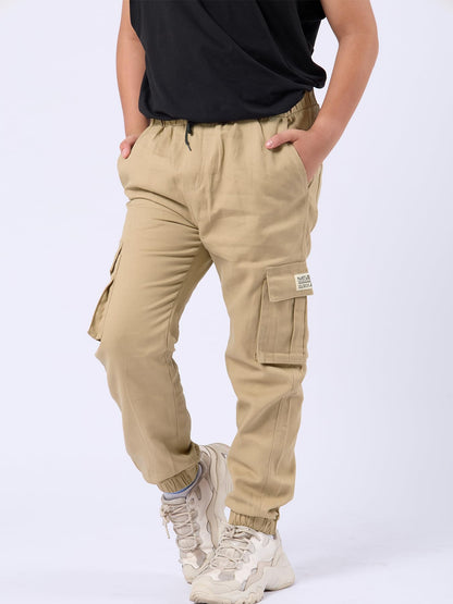 NATUST Jungen Cargohose Kinder Freizeithose mit Elastischem Bund