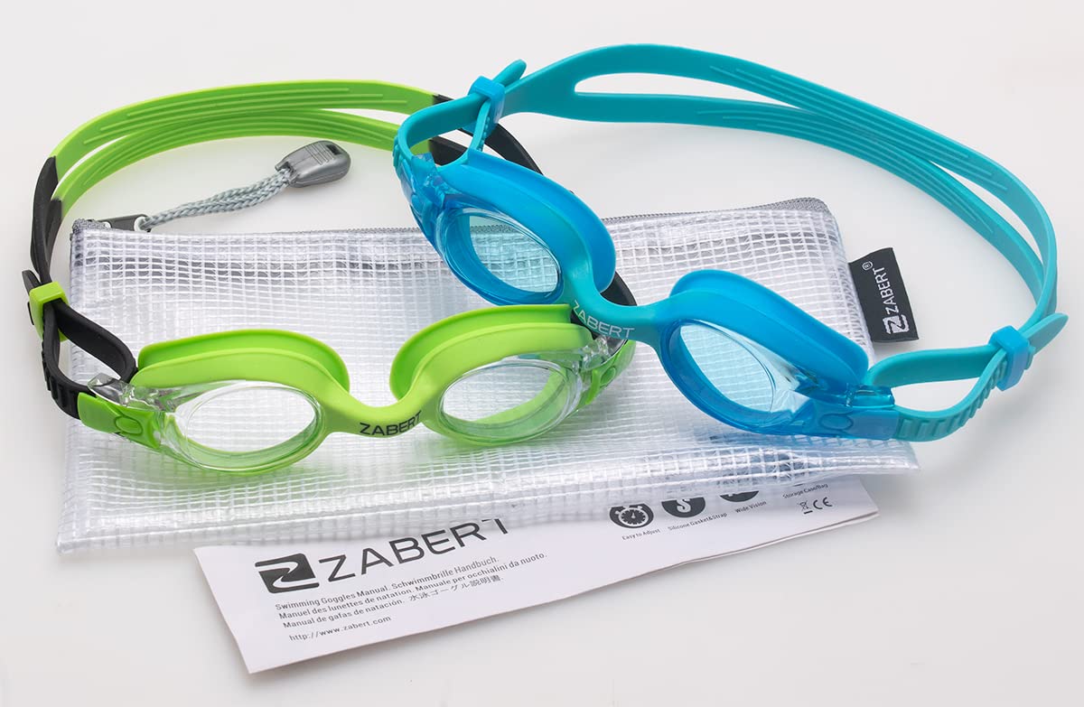 ZABERT K20 2er Pack Schwimmbrille für Kinder, Antibeschlag UV-Schutz, für Kinder Alter 3-10 Jahre