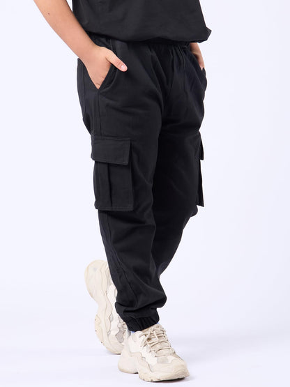 NATUST Jungen Cargohose Kinder Freizeithose mit Elastischem Bund