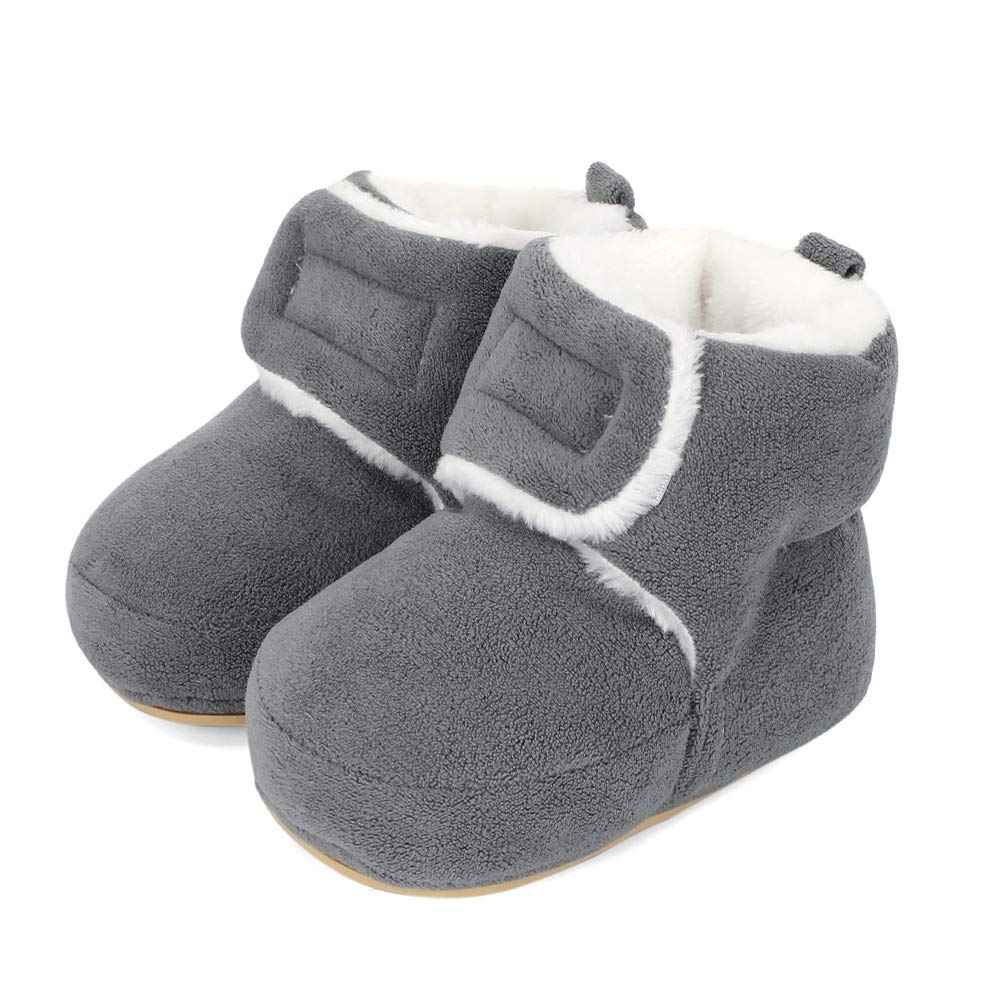 Unisex Baby Boys Girls Warm Winter Boots Rubber Sole Non-Slip Winter First Walking Shoes