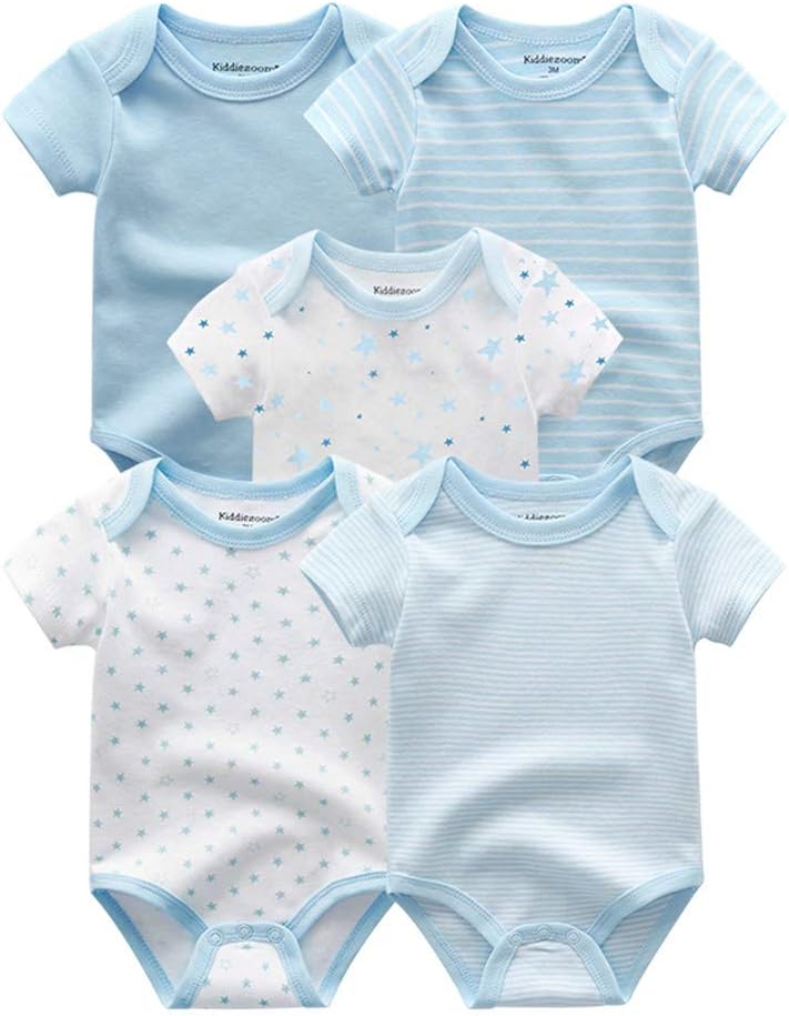 Kiddiezoom Baby-Body, Hose, Kleinkinder-Einteiler, Bekleidungs-Sets für Jungen und Mädchen aus Baumwolle, Mützen, Kratzfäustlinge