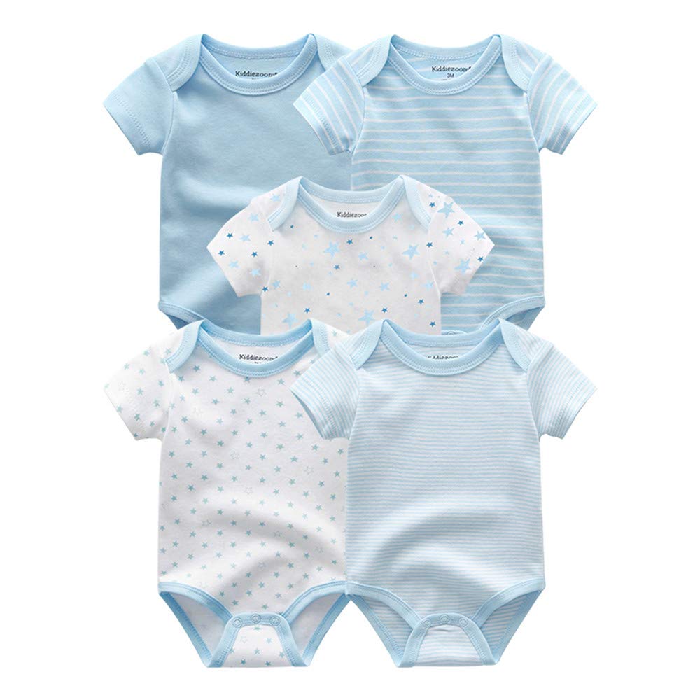Kiddiezoom Baby-Body, Hose, Kleinkinder, Einteiler, Kleidung, Set, Outfits, für Jungen und Mädchen, Baumwollkappen, Kratzfäustlinge