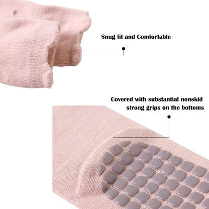 Rutschfeste Socken für Baby Mädchen Jungen 5 Paar Kinder Anti Rutsch Socken Sportsocken Stoppersocken