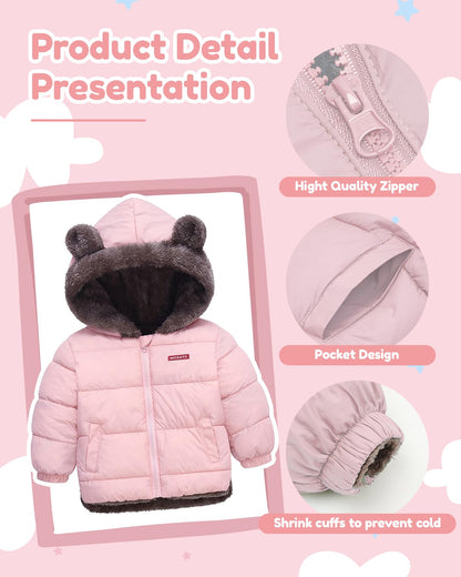 Baby Winter Fleece Coat Kids Boys Jacket Outwear Girls Padded Clothing
