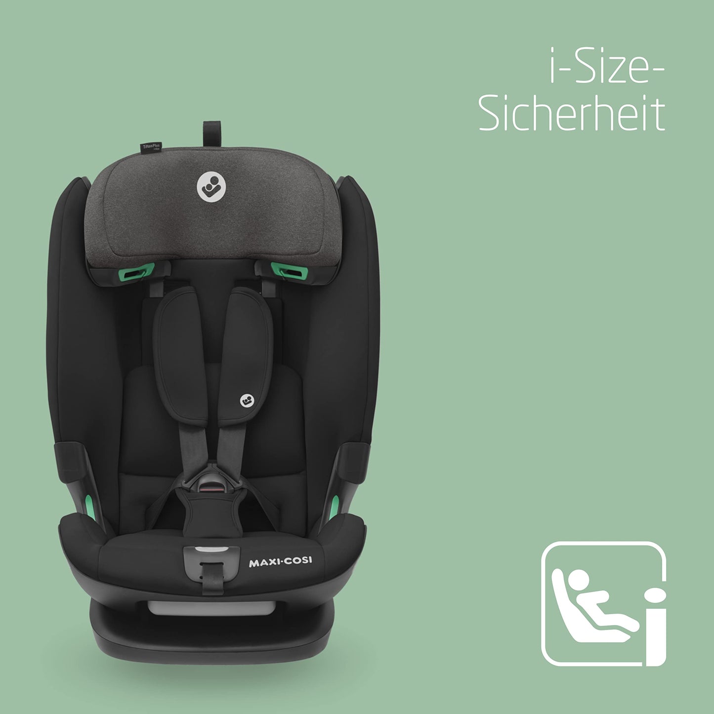 Maxi-Cosi Titan Plus i-Size, mitwachsender Kinderautositz, 15 Monat-12 Jahre (76-150 cm), G-CELL-Seitenaufprallschutz, 4 Liegepositionen, weiche Schaumstoffpolster in Kopfstütze, Authentic Black - Meloni2
