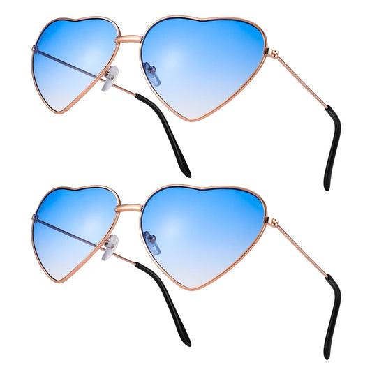 ALTcompluser 2 Pack Herz Sonnenbrille, Weinsamkeit Hippie Gläser, Retro Kostüm Brille für Kinder Herren Damen 60er 70er 80er 90er Party Hippie Chic, Kleid Accessoires