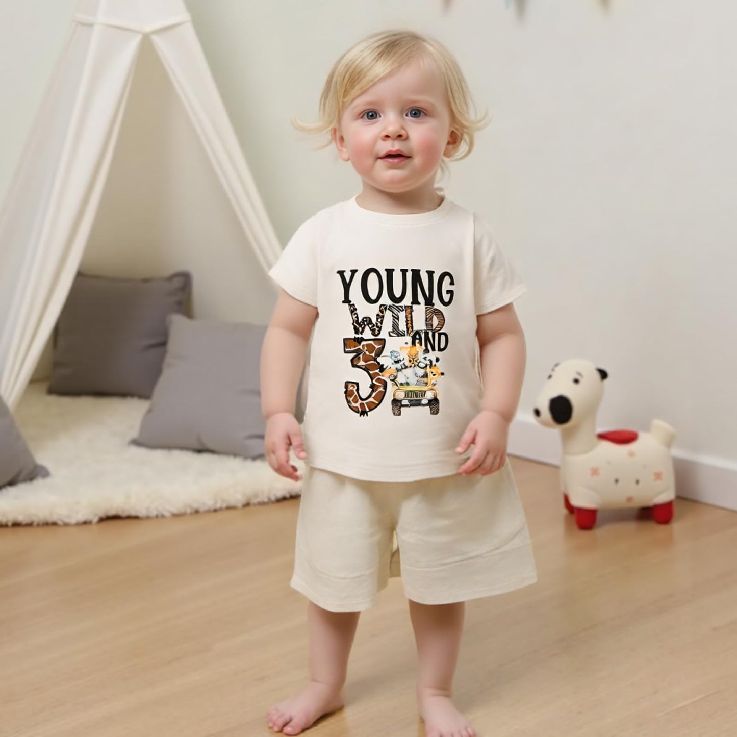 Baby Junge 1. Jahr Geburtstags T-Shirt Wild One Kurzarm Oberteil Baby Mein Erster Geburtstags Outfit Sommer Kleidung