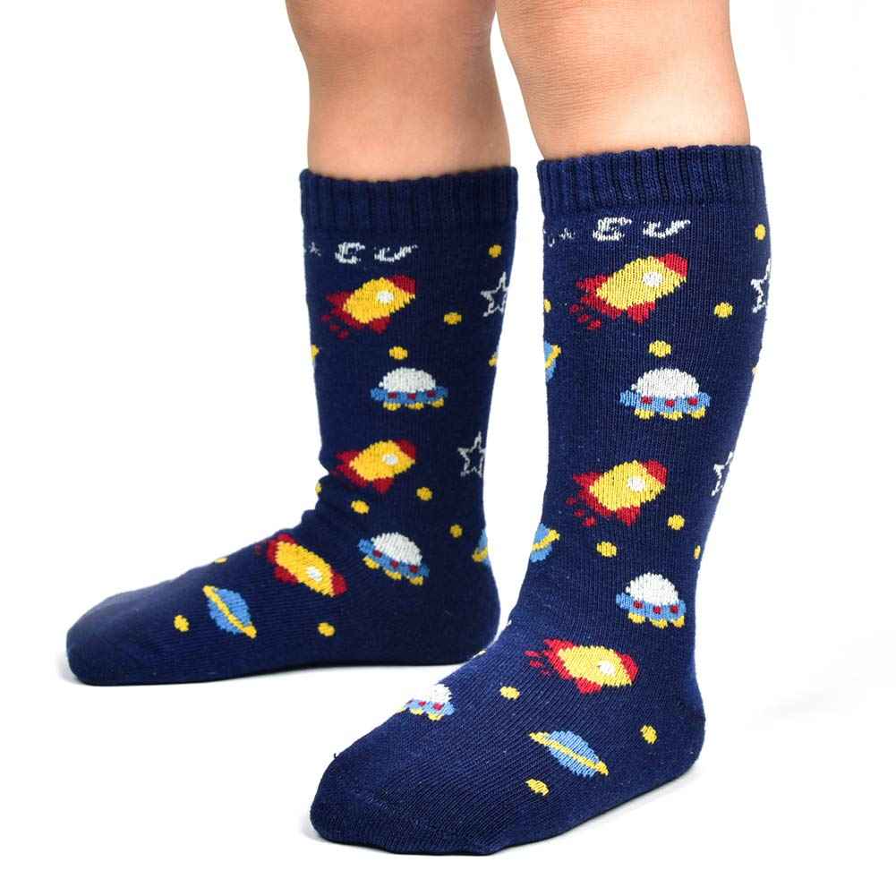6 Pairs Toddler Boys ABS Non-Slip Socks Knee High Cotton Grip Socks Baby Boys Non-Slip Socks