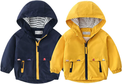 Volunboy Baby Kapuzen Jackets, Jungen Langarm Winddicht Mantel Cartoon Aufdruck Jacken