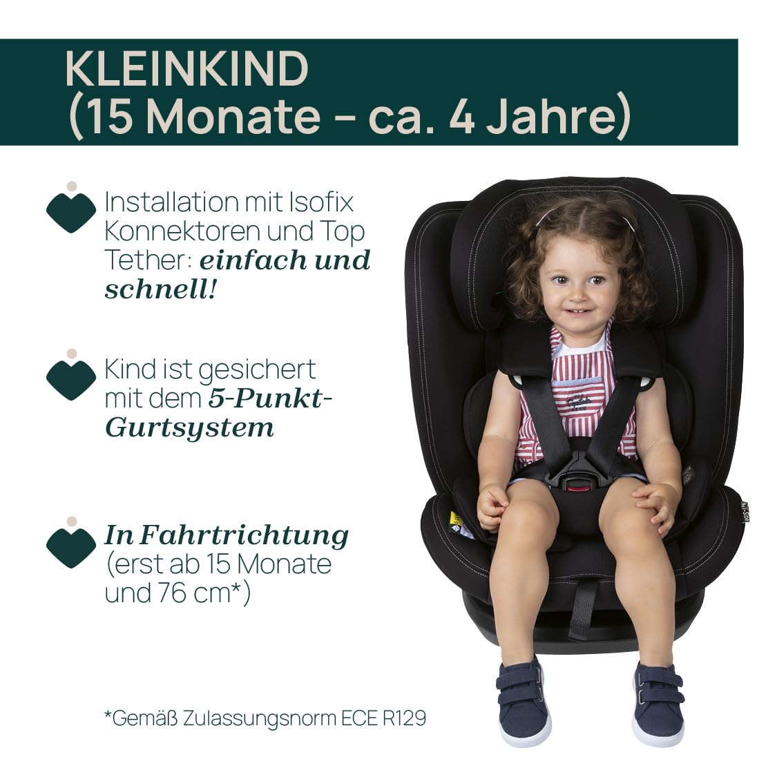 Chicco Unico Evo I-Size, Kindersitz 0-36 Kg, für Kinder von 40 bis 150 cm, homologiert ECE R129/03, Isofix 360° drehbar und neigbar, Gruppe 0+/1/2/3 von 0 bis 12 Jahren, Schwarz - Meloni2
