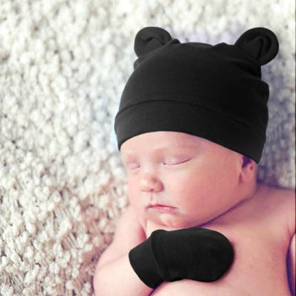DRESHOW Neugeborenes Baby Mütze Hut und Handschuhe Set Beanie Bekleidung Unisex Infant Hut Kindergarten Mütze Baby Jungen Mädchen 0-6 Monate