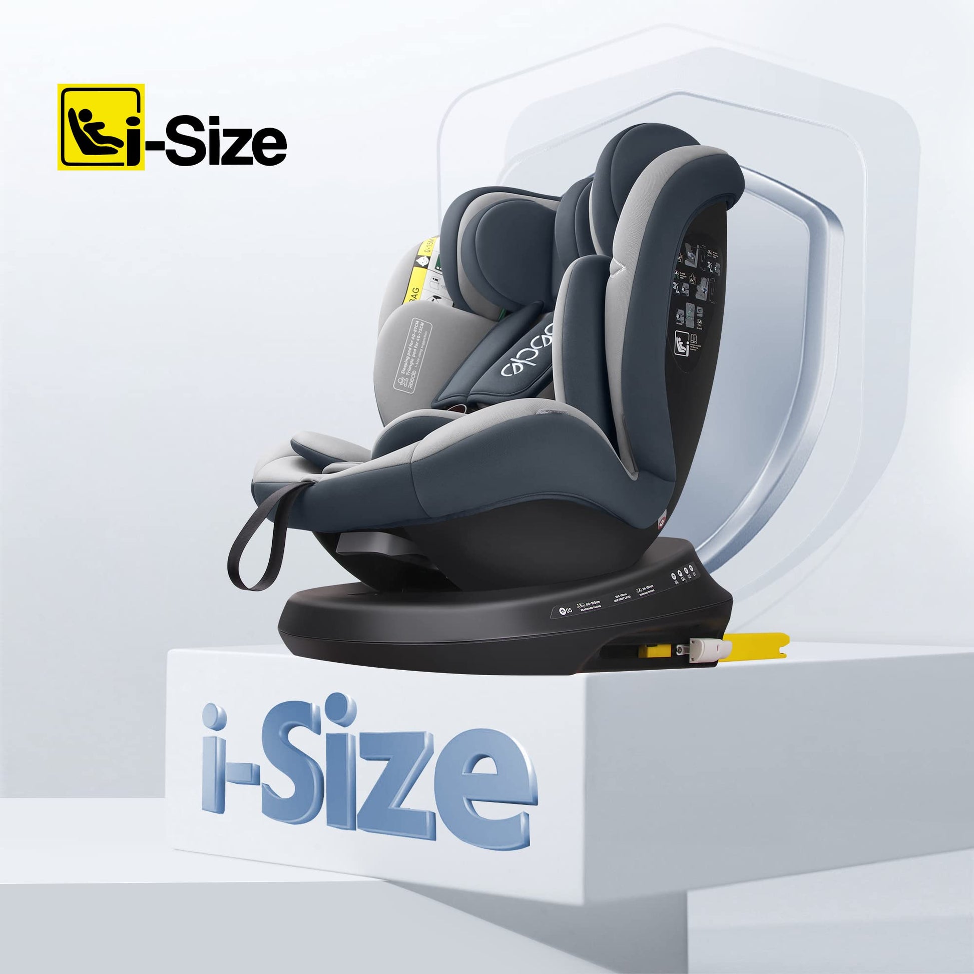 Reecle 360 Drehbar i-Size Kindersitz mit ISOFIX 40-150 cm (0-36 kg) Reboarder, ab Geburt -12 Jahre, ECE R129 - Meloni2
