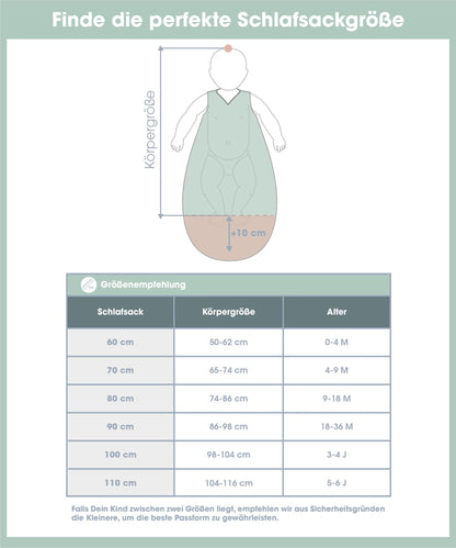 emma & noah Baby Sleeping Bag 1.0 TOG, All-Year Sleeping Bag for Spring, Summer and Autumn, 100% Organic Cotton, Oeko-Tex Certified, Romper Bag for Newborns (Leo Grey, 70 cm)