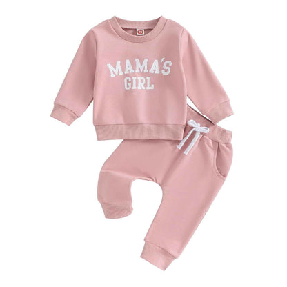 Baby Unisex Christmas 2-Piece Trousers Set Boys Girls Christmas Outfit Long Sleeve Gingerbread Daddy's Girl Letter Print Sweatshirt + Jogging Bottoms Christmas Outfit Set Christmas Streetwear