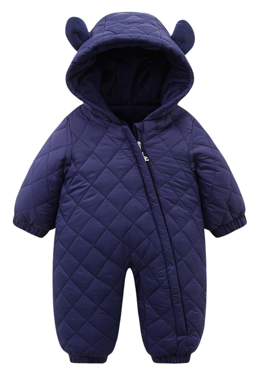 SEAUR Toddler Baby Winter Snowsuit Windproof One Piece Buffer Padded Romper Warm Hooded Outerwear for Baby 6-24 Months