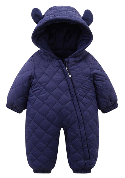 SEAUR Toddler Baby Winter Snowsuit Windproof One Piece Buffer Padded Romper Warm Hooded Outerwear for Baby 6-24 Months