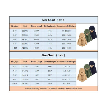 amropi Children's Boys Hooded Jacket with Fleece Lining Coat Parka Jacket Outerwear for 3-10 Years