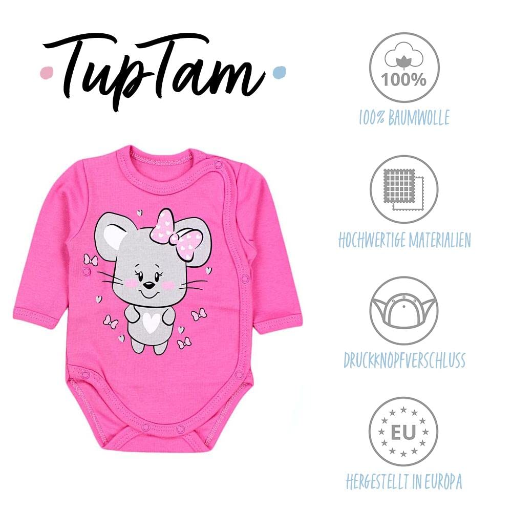 TupTam Baby Body Langarm – Wickelbody Langarm für Jungen & Mädchen, 5er Pack, 100% Baumwolle, OEKO-TEX
