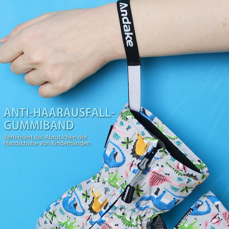 Andake Children's gloves, windproof, waterproof, warm winter gloves, skiing, outdoor sports, riding gloves, boys and girls