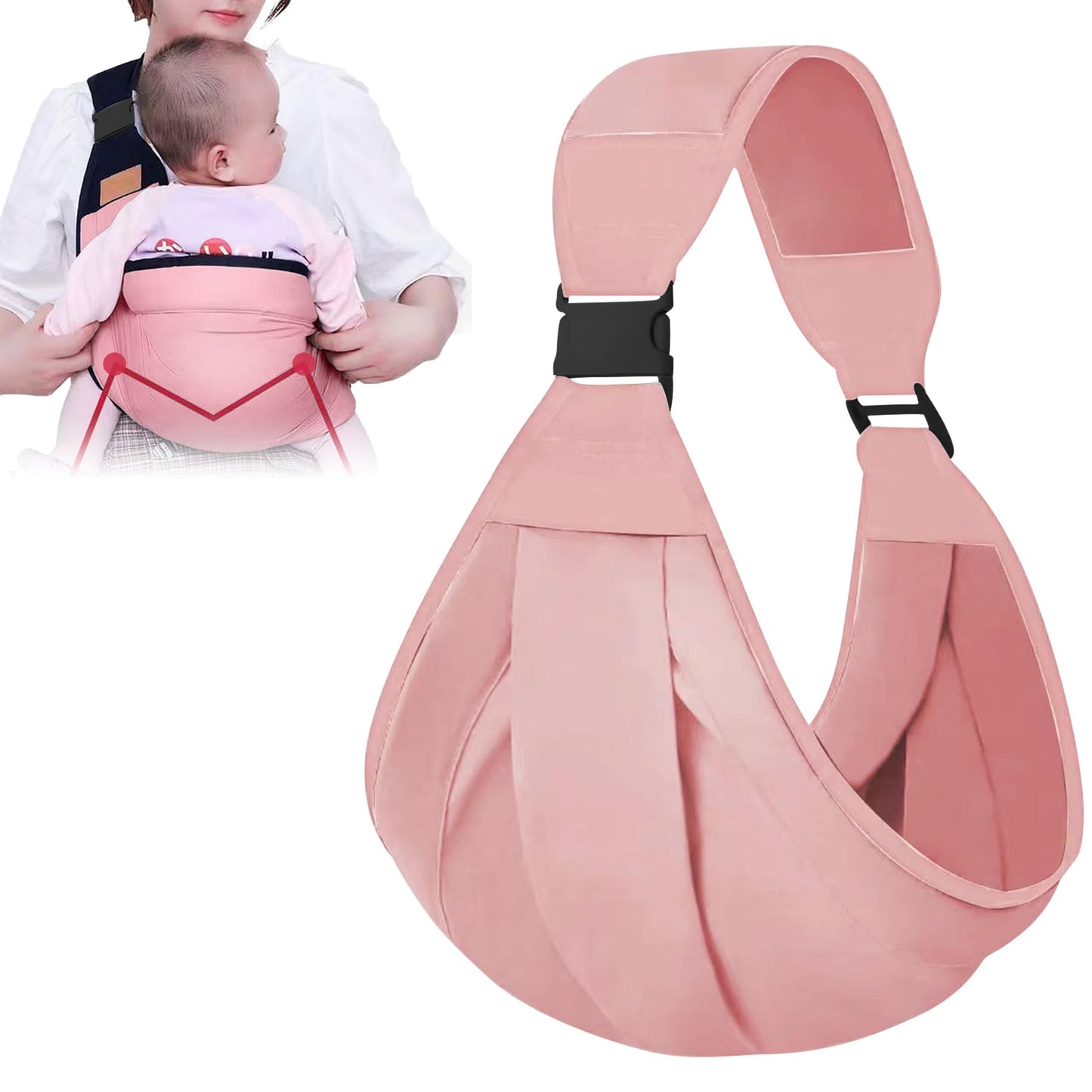 Babytrage,Babytrage Neugeborene ab Geburt,Tragetuch Baby Nugeboren,Atmungsaktive Baby Tragetuch,Babyrückentragen 0-15Kg,Neugeborene Verstellbare Babytrage