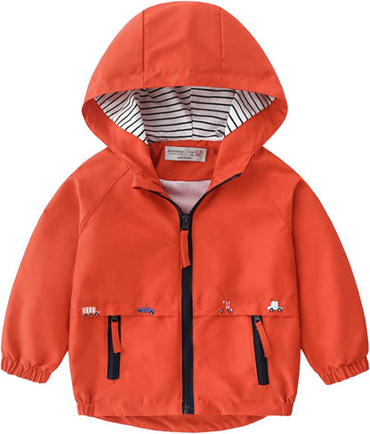 Volunboy Baby Kapuzen Jackets, Jungen Langarm Winddicht Mantel Cartoon Aufdruck Jacken
