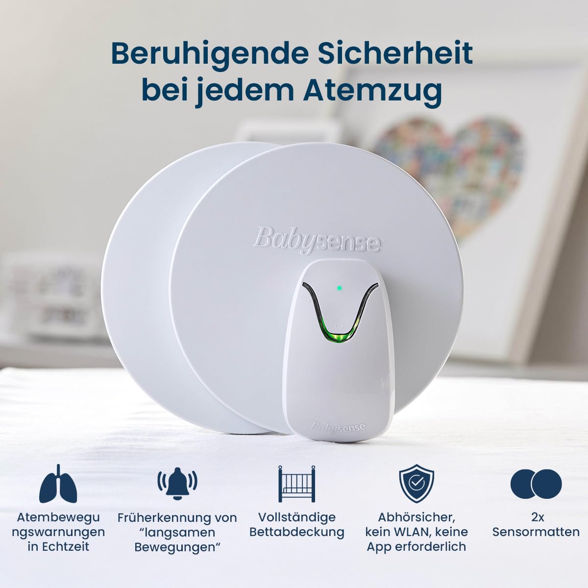 Babysense 7 Baby-Atemmonitor - Für unbeschwerten Schlaf und Sicherheit für Ihr Baby