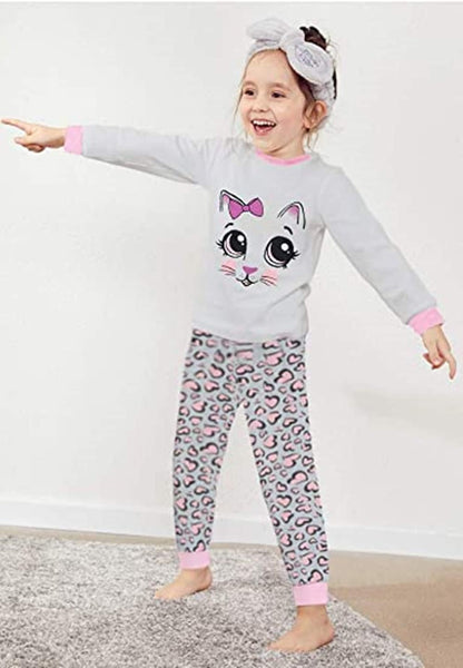 EULLA Kinder Schlafanzüge Mädchen Langarm Winter Pyjama Set Baumwolle Meerjungfrau Einhorn Prinzessin Katze Dino Zweiteilig Nachtwäsche 92 98 104 110 116 122