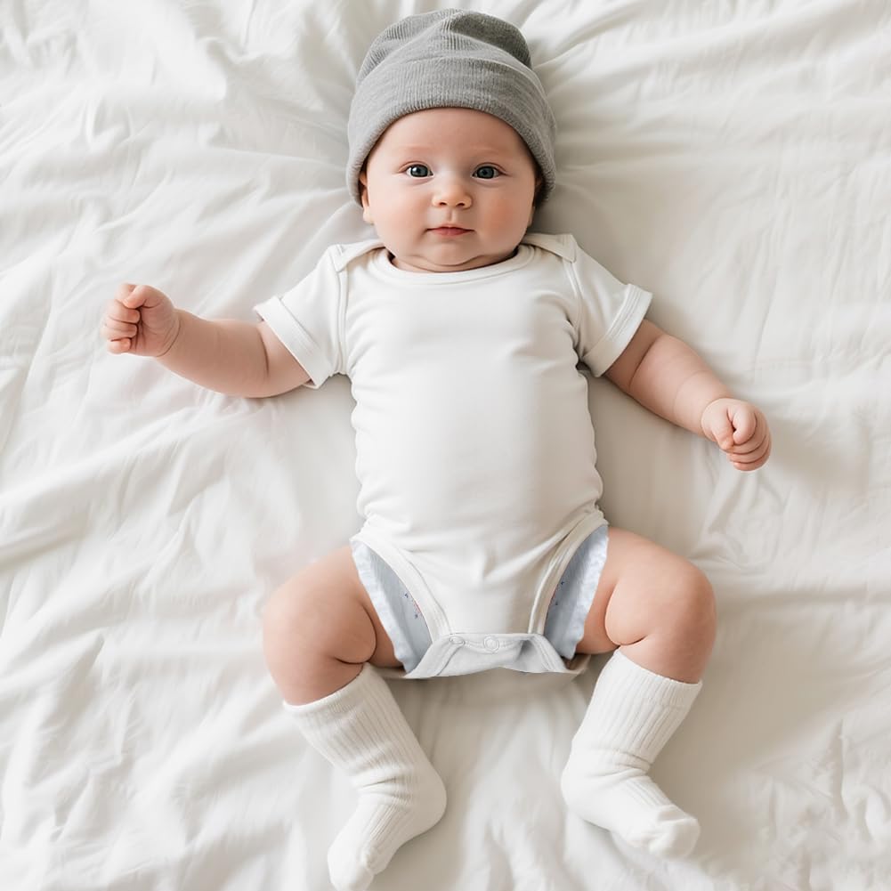 Baby Bodysuit Kurzarm Unisex Baby Set Kurzarm Bodysuits aus 100% superweicher Baumwolle, Baby Body mit Press Nieten für Neugeborene Baby Jungen und Mädchen 0-3 m/3-6 m/6-9 m/9-12 m