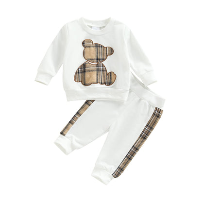 Baby Boys Girls Clothes Little Bear Sweatshirt + Trousers Two Piece Set Newborn Outfit 