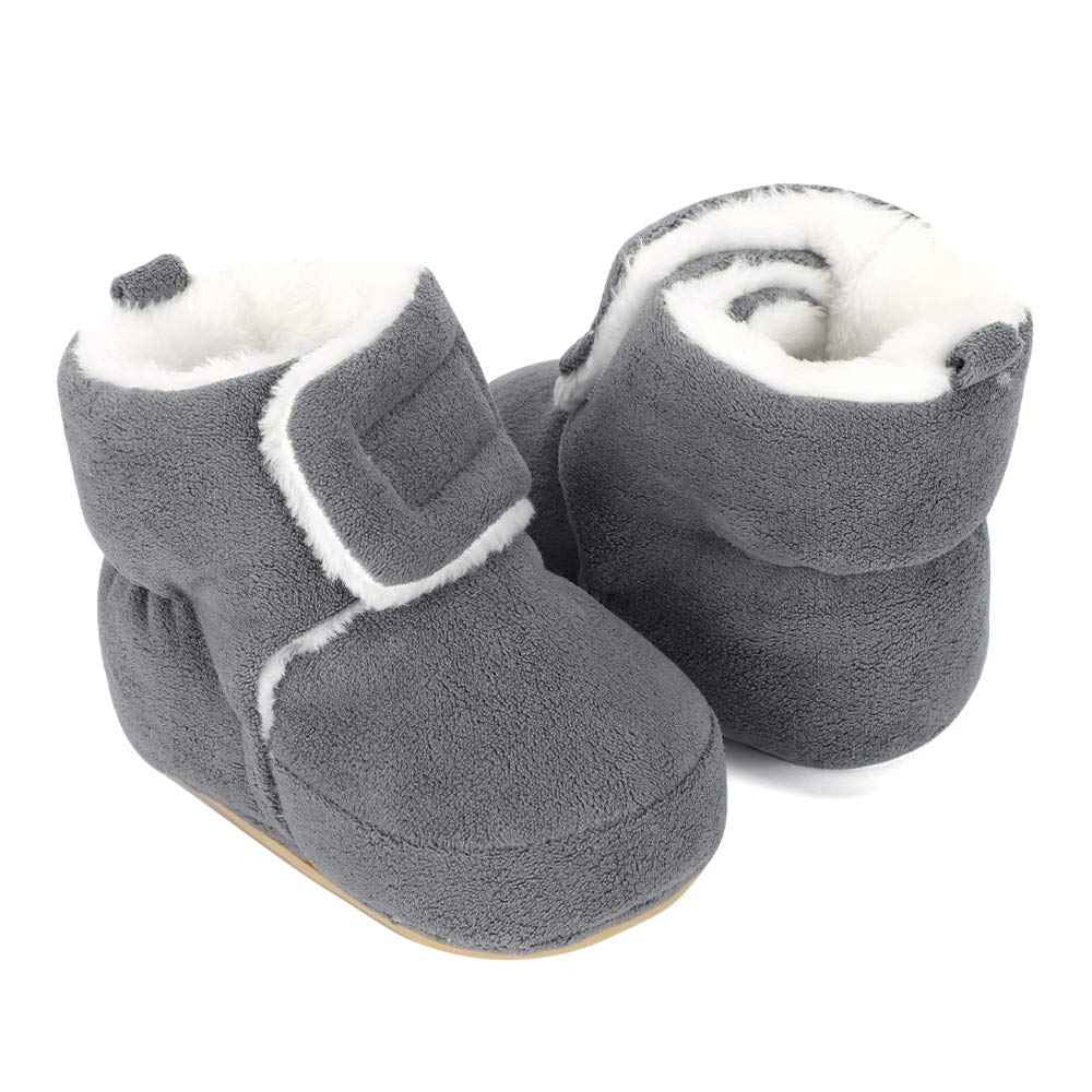 Unisex Baby Boys Girls Warm Winter Boots Rubber Sole Non-Slip Winter First Walking Shoes