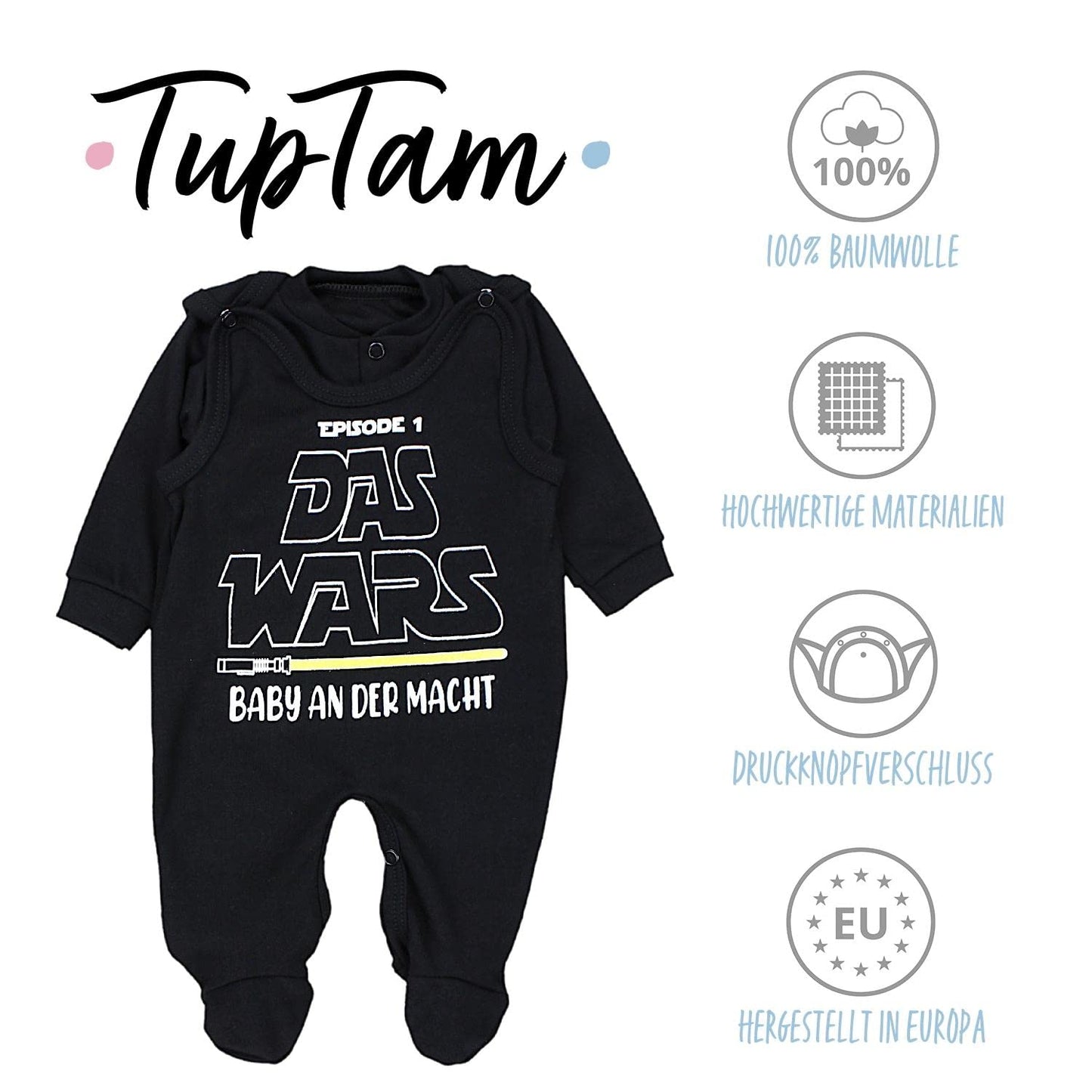 TupTam Unisex Baby Strampler Set Spruch Mamas & Papas Schatz