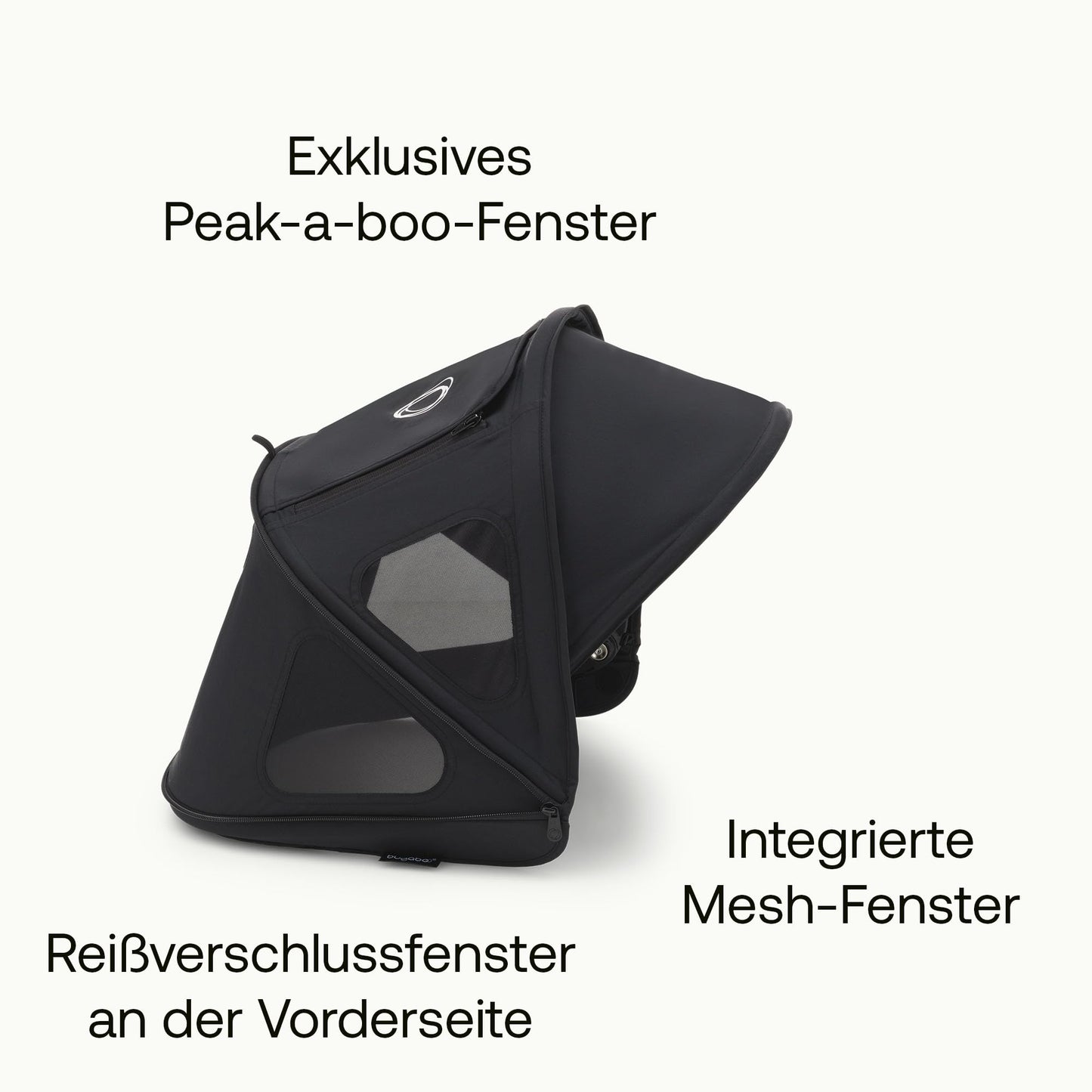 Bugaboo Dragonfly Sonnendach mit Lüftungsfenstern, ausziehbar für zusätzlichen und optimalen Sonnenschutz, wasserabweisend, Deep Indigo