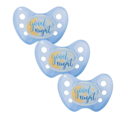 dentistar Night Silikon Schnuller 3er-Set - Größe 1 Schnuller 0-6 Monate - Glow in the Dark Nuckel mit Dentalstufe – BPA-frei – Made in Germany - Katze, Rosa - Meloni2