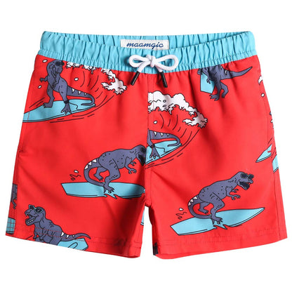 MaaMgic Badehose Jungen Sommer Badeshorts Schnelltrocknend Boardshorts mit Netzfutter Taschen und Verstellbarem Tunnelzug Urlaub Shorts