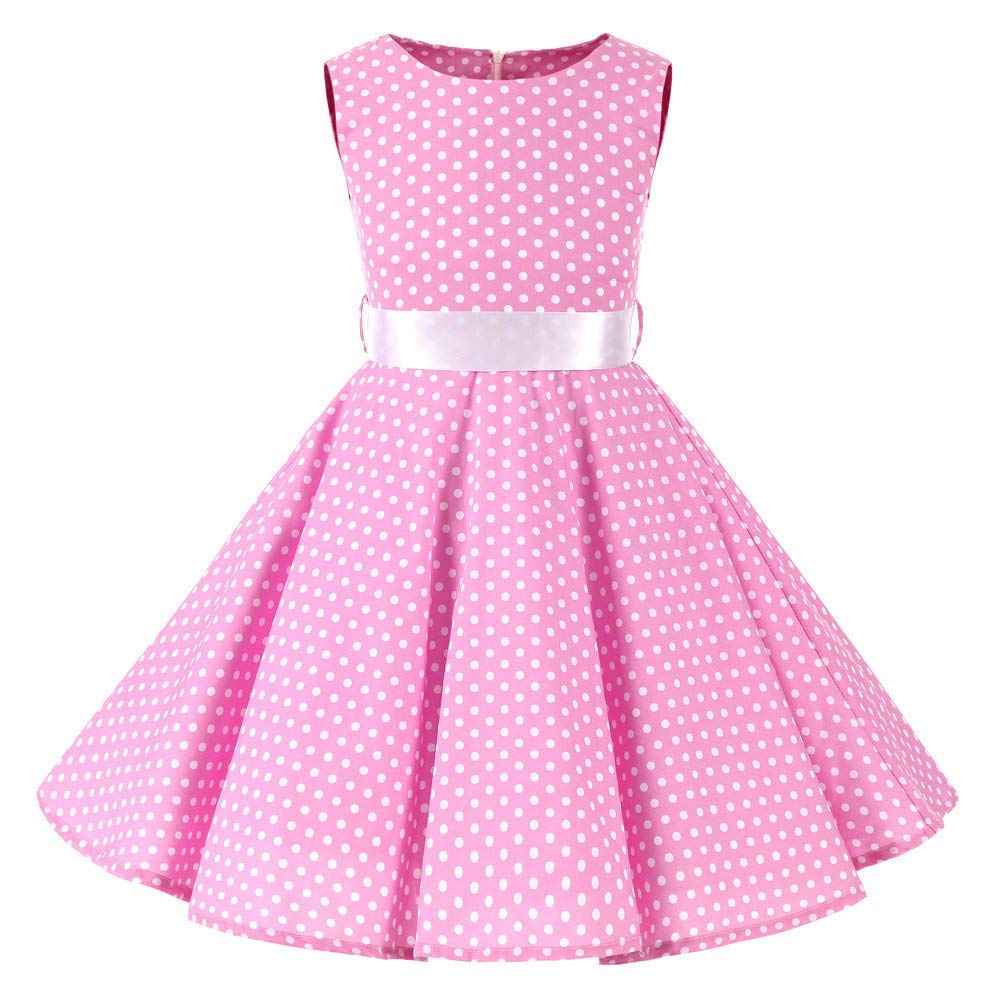Mädchen Retro Vintage Rockabilly Kleid Partykleider Cocktailkleider