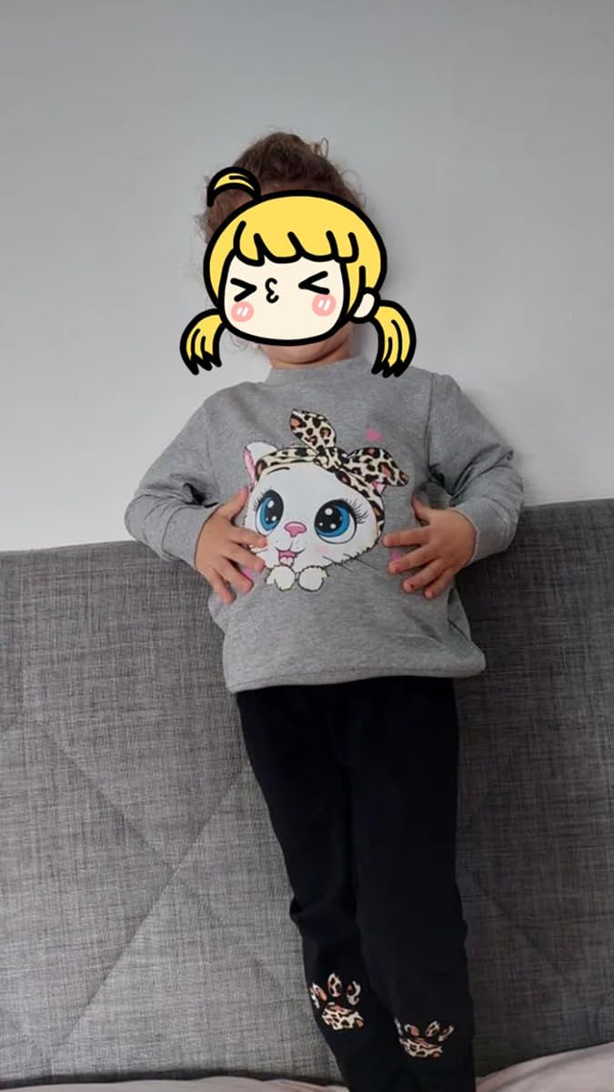 Unicorn Outfits for Little Girls 2 Pieces Ruffle Sleeve Sweatshirt + Leggings Autumn Leopard Clothing Sets 2-10 Years Old