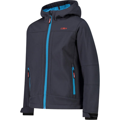 CMP Unisex Children's Giacca in Softshell Da Bambini Con Cappuccio Fisso Softshell Jacket for Children with Fixed Hood