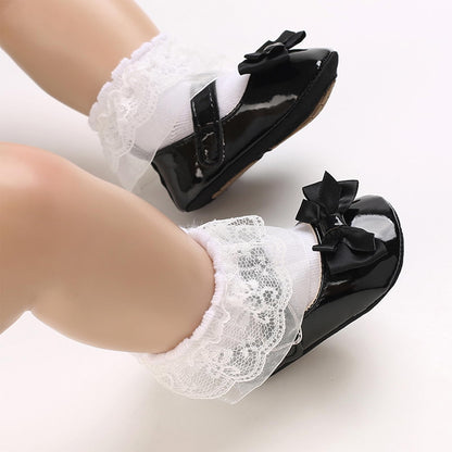 MASOCIO Baby Lauflernschuhe Krabbelschuhe Mädchen Kleinkind Rutschfesten Lederpuschen Babyschuhe 3-18 Monate