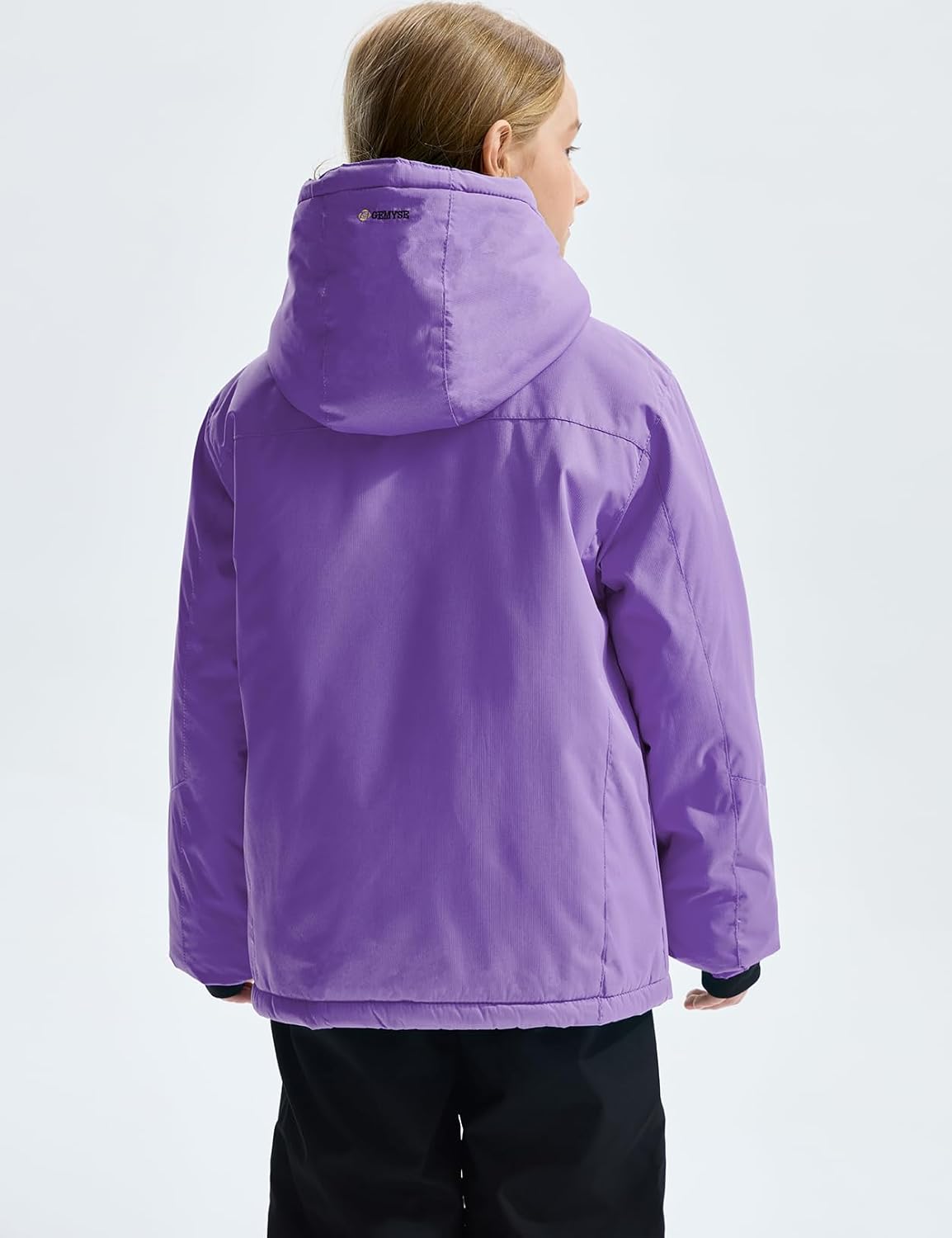 Gemyse Boys' Waterproof Ski Jacket, Windproof Fleece Jacket, Outdoor Winter Jacket, Rain Jacket with Hood
